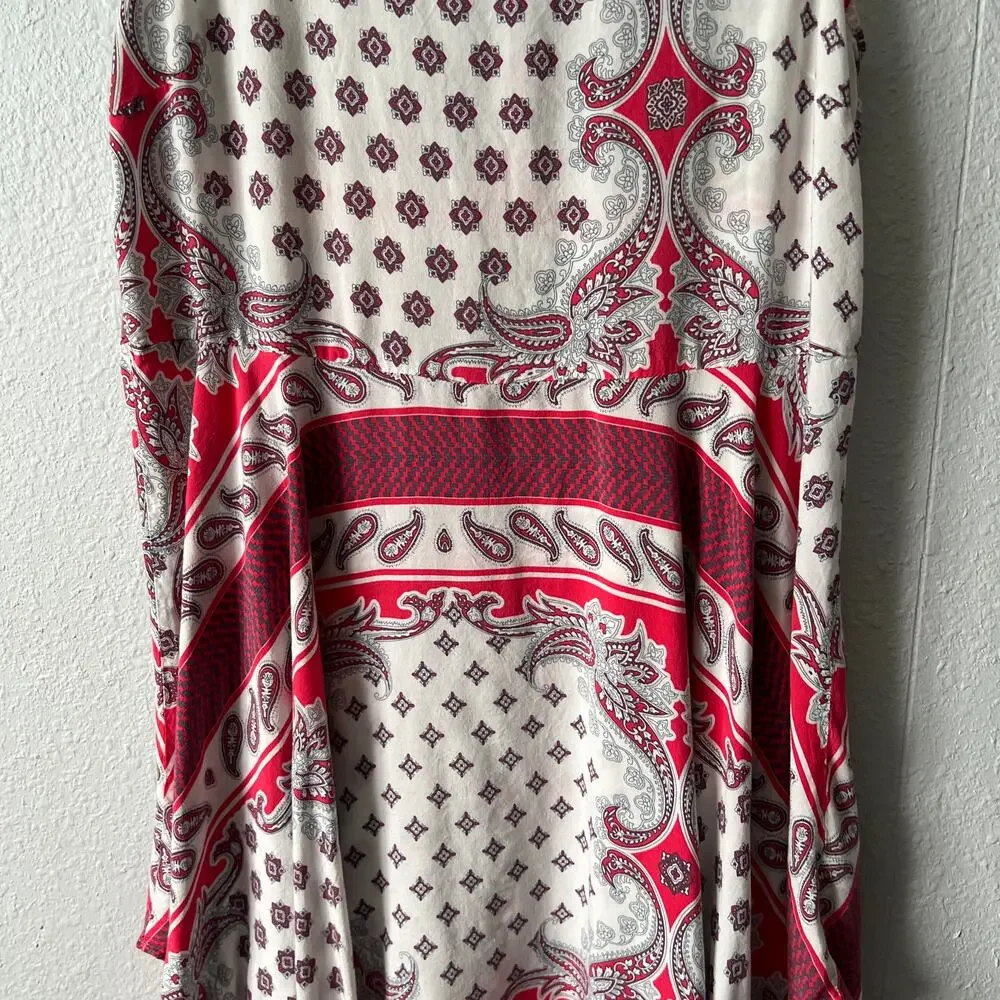 Umgee Womens Tank Dress Large Handkerchief Hem Paisley Floral Cottagecore Boho - Picture 4 of 14